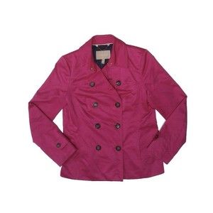 Banana Republic Sz Small Pink Mid Length Coat Button Double Breasted Fully Lined